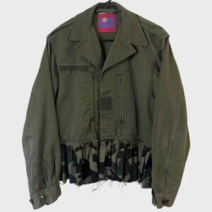 Vintage 1978 Romi Basha French Army Jacket Women's Medium Military Utility Camo